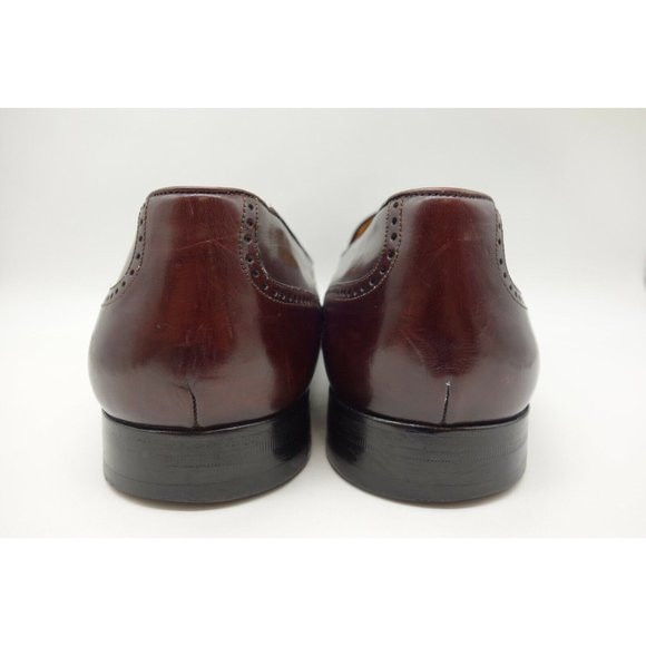Miguel Angel Burgundy Leather Cap Toe Tassel Slip On Loafers Shoes Men\'s 13 M